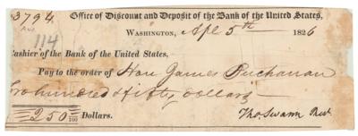 Lot #25 James Buchanan Signed Check - Image 1