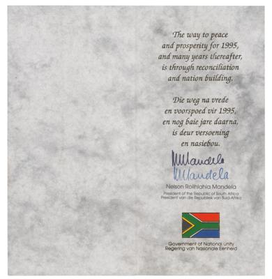 Lot #185 Nelson Mandela Signed Greeting Card - Image 1