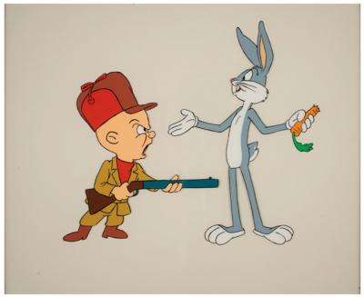 Lot #1160 Bugs Bunny and Elmer Fudd production cel from a Looney Tunes cartoon Production Cel - Image 2