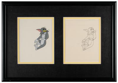 Lot #1189 Tom Cat production cel and drawing from a Tom and Jerry cartoon Production Cel and Drawing - Image 1