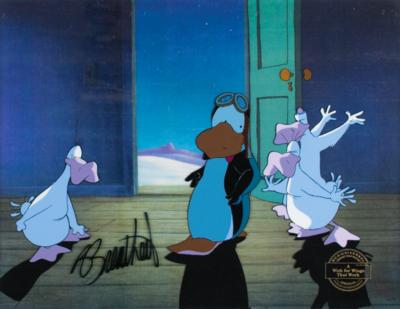 Lot #1053 Opus production cel from A Wish for Wings That Work signed by Berke Breathed Production Cel - Image 1