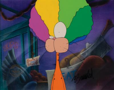 Lot #1054 Bill the Cat production cel from A Wish for Wings That Work signed by Berke Breathed Production Cel - Image 1