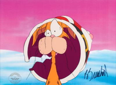 Lot #1055 Bill the Cat production cel from A Wish for Wings That Work signed by Berke Breathed Production Cel - Image 1