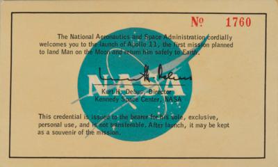Lot #496 Apollo 11 Launch Pass and Invitation - Image 2