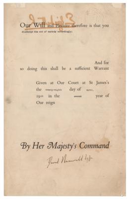 Lot #210 Queen Elizabeth II Document Signed - Image 2
