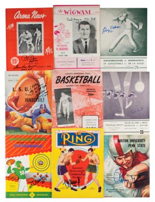 Lot #945 Sports (9) Signed Programs and Magazines - Image 1