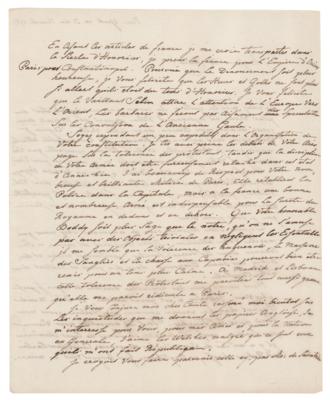 Lot #397 Friedrich von Steuben: Tremendous, content-rich handwritten letter from Steuben?
