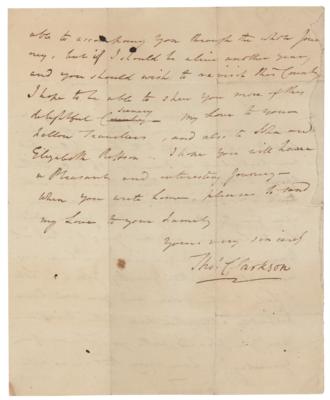 Lot #264 Thomas Clarkson Autograph Letter Signed - Image 2