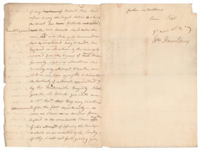 Lot #296 William Hamilton Autograph Letter Signed - Image 2