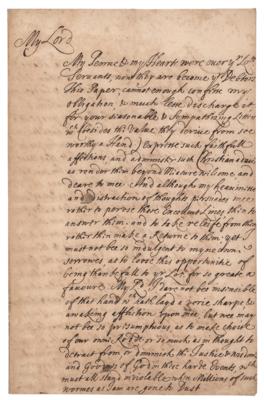 Lot #466 Robert Rich, 2nd Earl of Warwick Letter Signed - Image 1