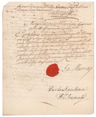 Lot #203 James Murray Document Signed - Image 1