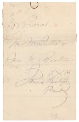 Lot #281 James Fisk, Jr. Autograph Note Signed - Image 1