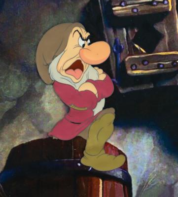 Lot #962 Grumpy production cel from Snow White and the Seven Dwarfs - Image 1
