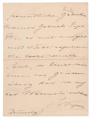 Lot #719 Cosima Wagner Autograph Letter Signed - Image 1