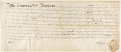 Lot #172 Benjamin Franklin: Franklin approves the sale of land confiscated from a former member of the second continental congress accused of 