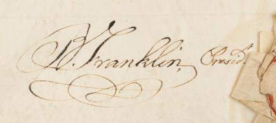 Lot #172 Benjamin Franklin: Franklin approves the sale of land confiscated from a former member of the second continental congress accused of 