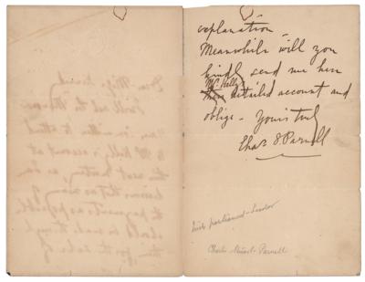 Lot #340 Charles Stewart Parnell Autograph Letter Signed - Image 2