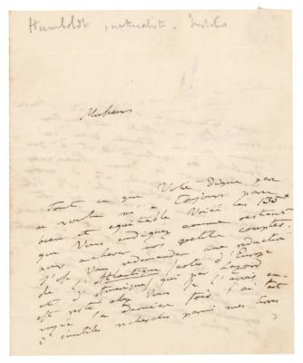 Lot #197 Alexander von Humboldt Autograph Letter Signed - Image 1