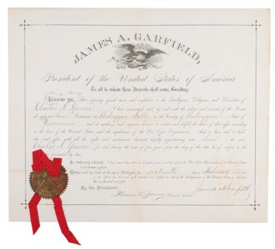 Lot #31 James A. Garfield Document Signed as President - Image 1