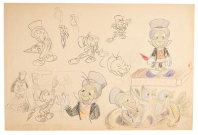Lot #1100 Frank Follmer panoramic concept drawing for Pinocchio Panoramic Concept Painting - Image 2