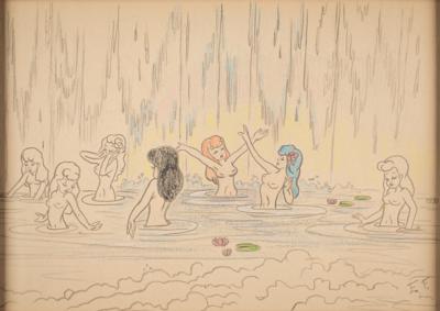 Lot #1101 Frank Follmer panoramic color concept drawing from Fantasia Panoramic Color Concept Drawing - Image 2