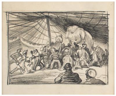 Lot #1000 Mrs. Jumbo and Clowns production storyboard drawing from Dumbo Production Storyboard Drawing - Image 2