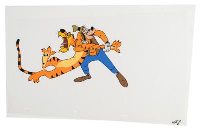 Lot #1122 Goofy and a Tiger production cel from