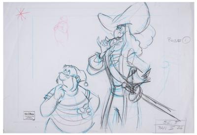 Lot #1157 Captain Hook and Mr. Smee production panorama layout drawing from Return to Neverland Production Panorama Layout Drawings - Image 2