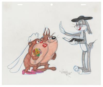 Lot #1171 Taz, Bride, and Bug Bunny original
