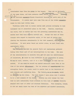 Lot #213 Howard Carter Hand-Annotated Chapter Typescript for The Tomb of Tutankhamun - Image 9