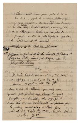 Lot #582 Salvador Dali Autograph Letter Signed - Image 1