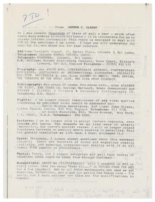 Lot #642 Arthur C. Clarke: 