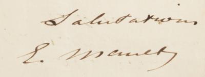 Lot #589 Edouard Manet Autograph Letter Signed - Image 3