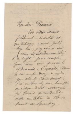 Lot #587 Paul Gauguin: Gauguin writes to Pissarro: 