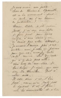 Lot #587 Paul Gauguin: Gauguin writes to Pissarro: 