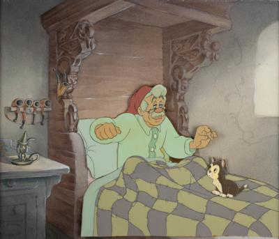 Lot #973 Geppetto and Figaro production key master background set-up from Pinocchio - Image 2