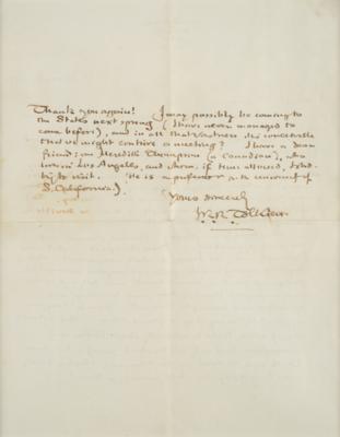 Lot #633 J. R. R. Tolkien: Marvelous, content-rich handwritten letter from Tolkien, refuting the presence of symbolism or allegory in Middle-earth: 