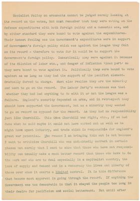 Lot #44 John F. Kennedy Hand-Corrected Thesis Draft, Harvard Yearbook, and Signed Letter - Image 1