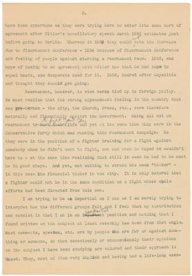 Lot #44 John F. Kennedy Hand-Corrected Thesis Draft, Harvard Yearbook, and Signed Letter - Image 3