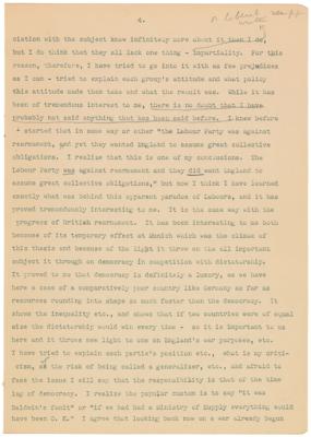 Lot #44 John F. Kennedy Hand-Corrected Thesis Draft, Harvard Yearbook, and Signed Letter - Image 4