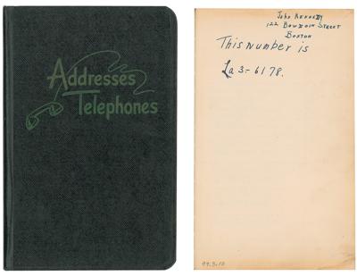 Lot #51 John F. Kennedy: Early address book from JFK's Boston apartment, signed 