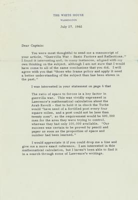 Lot #48 John F. Kennedy Typed Letter Signed as President - Image 1
