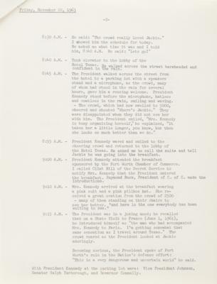 Lot #222 Kennedy Assassination: Dave Powers Eyewitness Account and UPI Teletype Roll - Image 4