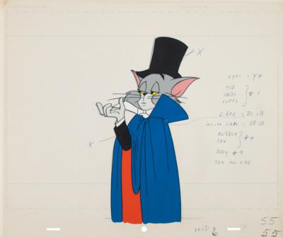 Lot #1045 Tom (13) production cels and matching drawings from a Tom and Jerry cartoon Production Cels and Matching Drawings - Image 1