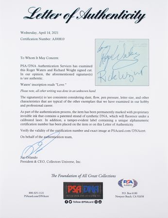 Lot #4147 Pink Floyd 1967 Signatures with Syd Barrett from Jimi Hendrix Fall UK tour - Image 5