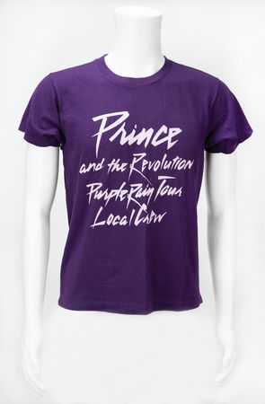 Lot #4606 Prince: Purple Rain Tour Crew Shirt and (5) Backstage Passes - Image 1