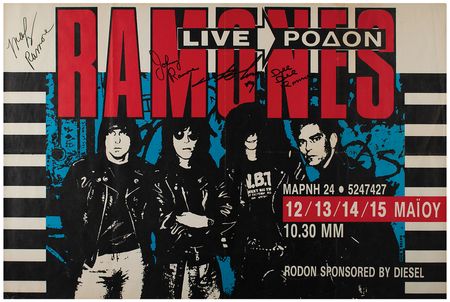 Lot #4478 Ramones Signed 1989 Concert Poster - Image 1