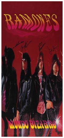 Lot #4484 Ramones Signed 'Mondo Bizarro' Poster - Image 1