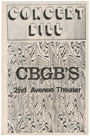 Lot #4524 CBGB’s 2nd Avenue Theater 1977 Program - Image 1