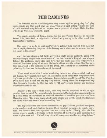 Lot #4503 Ramones 1977 Press Kit and Rock 'N' Roll High School Press Release - Image 6